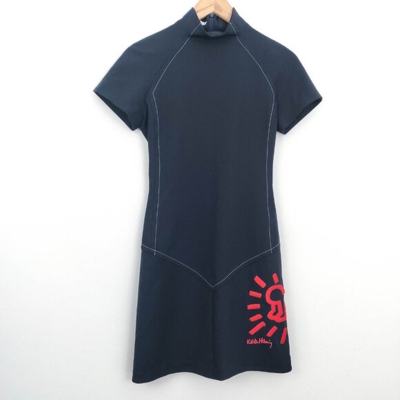 Jean Charles de Castelbajac Keith Haring Mock Neck Wool Midi Dress 38 6 - Picture 2 of 15